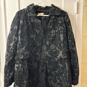 Joe Fresh Black Textured Women's Pea Coat